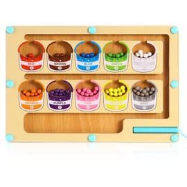 Magnetic Color and Number Maze Montessori Toys Classification Maze Toy Sorting & Counting Matching Game Wooden Magnet Board Puzzles 3+ Years Old Boys Girls