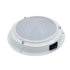 MARINE CITY LED Dome Light, 304 White Powder-Coated Stainless Steel, Long Battery Life, 12V, Warm White Light, Ideal for Boats, Yachts, and RVs