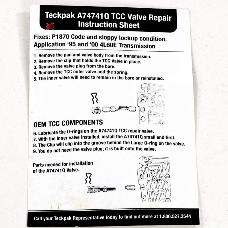 4L60E TCC VALVE UPGRADE REPLACEMENT FIXES P1870 CODE 7 FITS