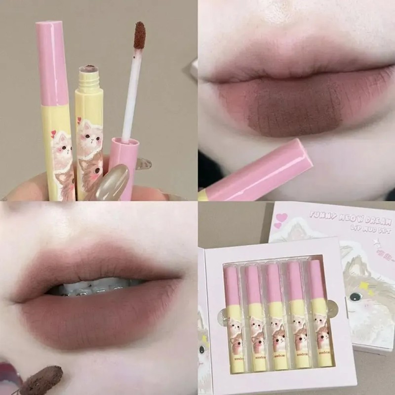 Set De Pintalabios Lip Mud, Caja Para Labios Con Polvo,