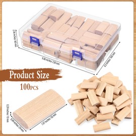 Barydat 493300 Domino Tenon, Beech Wood, 10 x 24 x 50mm 100 Pack Beechwood Loose Tenons Compatible with Domino Insertion Dowel Block for Loose Tenons Joinery Systems, Woodworking Furniture Splicing