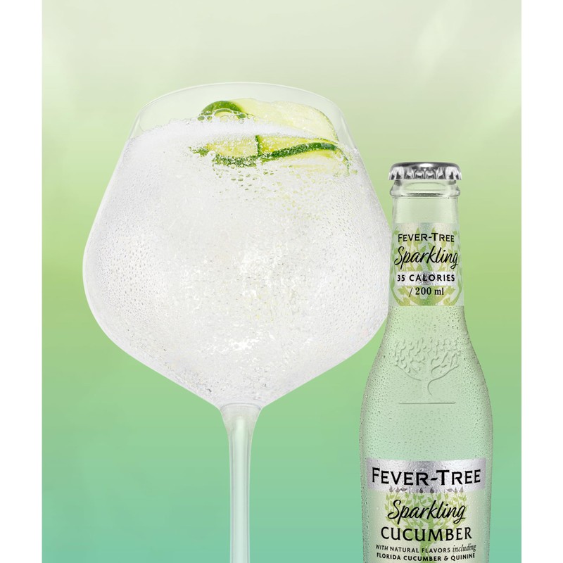 Fever-Tree Sparkling Cucumber – Premium Low Calorie Mixer for Cocktails