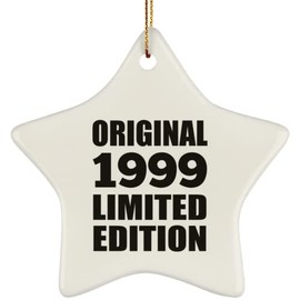 Designsify Christmas Tree Decoration, 25th Birthday Original 1999 Limited Edition, Star Ornament, Gifts for Anniversary Valentines Mom Mothers Fathers Day Party, to Men Women Him Her Friend Mom