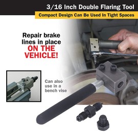 BOROCO Double Flaring Tool, 3/16 Inch Brake Pipe Double Flaring Tool 45 Degree SAE Flaring Carbon Steel for Automotive Steel Nickel Copper Pipes