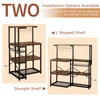 L-Shaped Bakers Rack with Power Outlet,4-Tier Corner Microwave Stand with