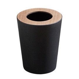 LOVIVER Indoor Rubbish Can, Garbage Container Wastebasket, Round Trash Bins without Lid, Trash Can Enclosure, Indoor Bathroom Wastebasket for Toilet Washroom, 9L Black