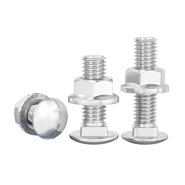 BACSHBY 20 pcs Coach Bolts,M4x20mm Cup Square Carriage Nuts and