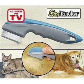 ASOTV Shed Ender Professional De-Shedding Tool for Dogs & Cats Color Silver & Blue by ShedEnder