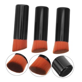 Baluue 3pcs Portable Powder Brushes Soft Blush Foundation Applicators for Travel Compact Makeup Stylish Tubes
