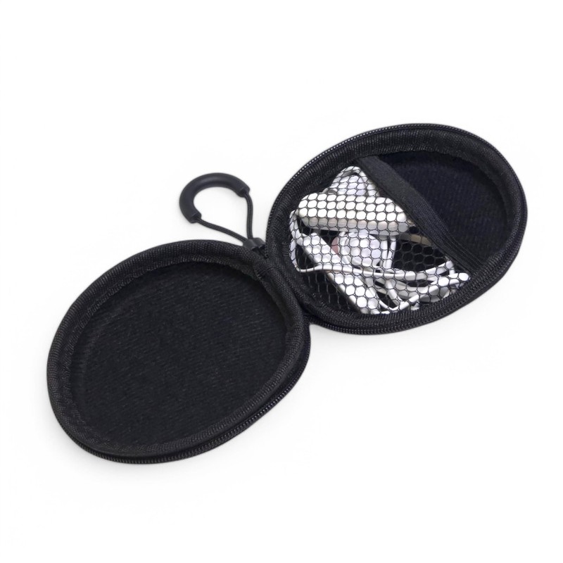 AKORD Hard Carrying Case Bag for Earphones, Grey
