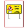 Work Ends. Happy Retirement. Fun Road Sign Retirement Card