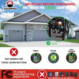 1X 66LM,66LC,740CB Liftmaster Chamberlain Garage Door Opener Keypad Billion Code Wireless Keyless Entry (Green Learn Button) 3-Years-Warranty