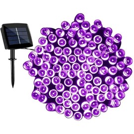 Eye Catching String Lights, Solar Christmas Decorations Outdoor Yard, 72ft Size, 200 Led Perfect for Thanksgiving, Party, Wedding, Patio and Garden Decor | Beautiful Purple Color, Highly Durable