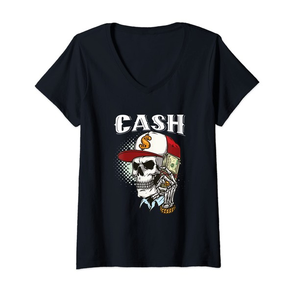 Womens Cash Skull with a cool cap holds money in