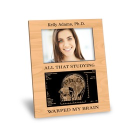 PH.D. Picture Frame - Personalization Available - 8x10 Frame - 4x6 Picture - Matte Maple Finish