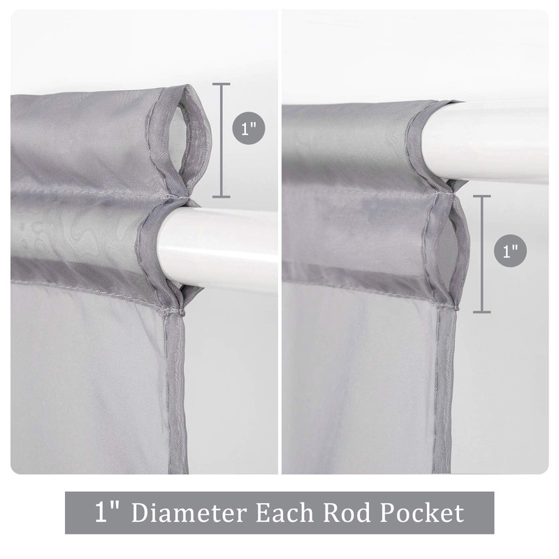 MIULEE 2 Panels Sidelight French Door Curtains Sheer Light Filtering