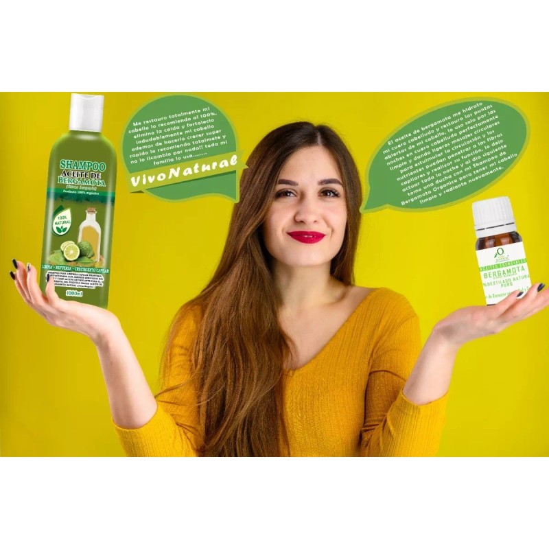 Vivenatural Shampoo De Bergamota Y Tepezcohuite 1litro Màs Aceite Gratis