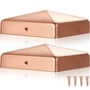 Tandefio 2 Pcs 3.5x3.5'' Solid Copper Post Caps 4x4 Fence
