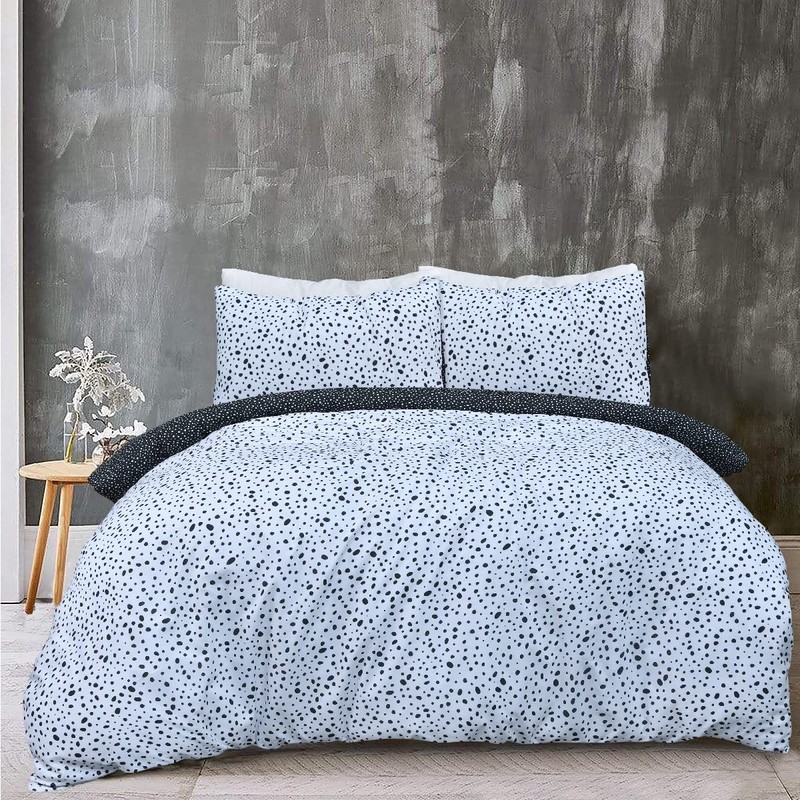 Sleepdown Polka Dots Reversible Black White Mono Duvet Cover Quilt