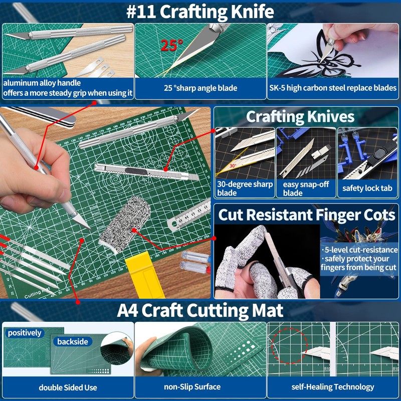 Waltool 75Pcs Modeler Basic Tools Craft Set, Hobby Modeling Tools