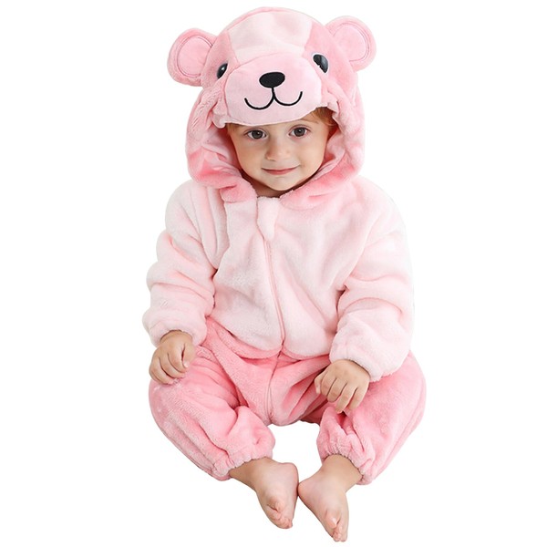 Bseical Baby Jumpsuit Winter, Children's Animal Pyjamas with Hood, Baby