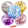 SHJOEE 5 Stück Wasserball Aufblasbar 40cm Inflatable Pailletten Beach Ball