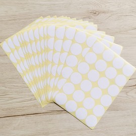 Yesallwas Color Labels, Round White Stickers, Diameter 1.3 inches (32 mm), 1.3 inches (3.2 cm), Handwriting, 24 Sheets x 15 Sheets (360 Pieces) (Diameter 1.3 inches (32 mm)