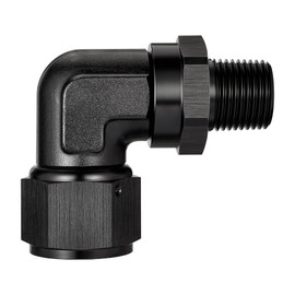 EVIL ENERGY 12AN Female to 1/2 NPT Pipe Swivel 90 Degree Adapter Fitting Black Aluminum