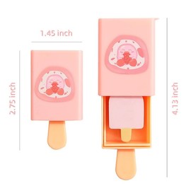 ZUDILYO 4pcs Fun Magic Box Pencil Eraser Cute Ice Cream Shape Rubber Eraser for School Student Prize Party Present Cute Erasers for School Pencil Erasers Magic Box Shaped Erasers