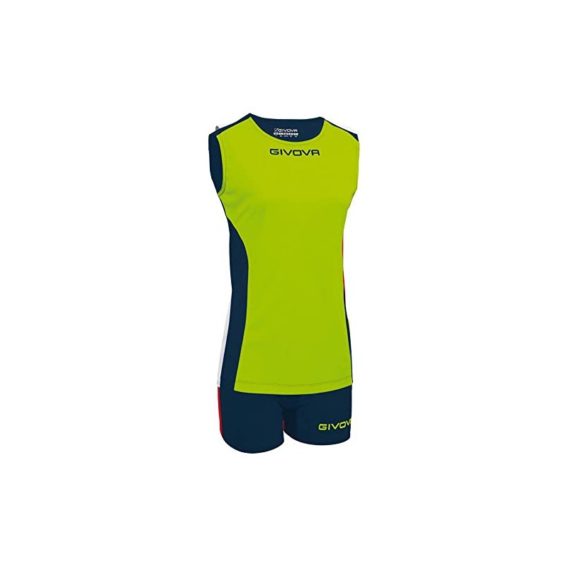 GIVOVA Kit Volley Piper Giallo Fluo/Blu Tg. XS