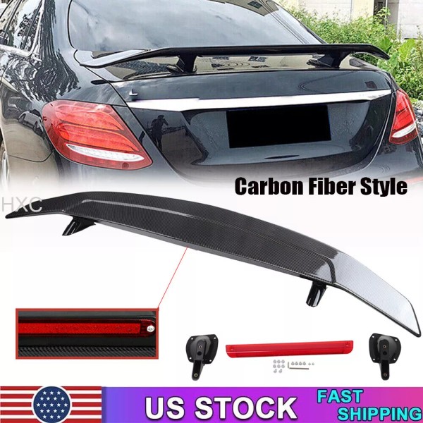 Unbranded 52''Universal 3D Carbon Fiber Rear Trunk Spoiler Wing GT