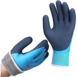 Work Gloves, Winter, Waterproof – DS Safety, Thermal, Warm, Assembly, Double Layer, Grip, Nylon, Insulated, Blue