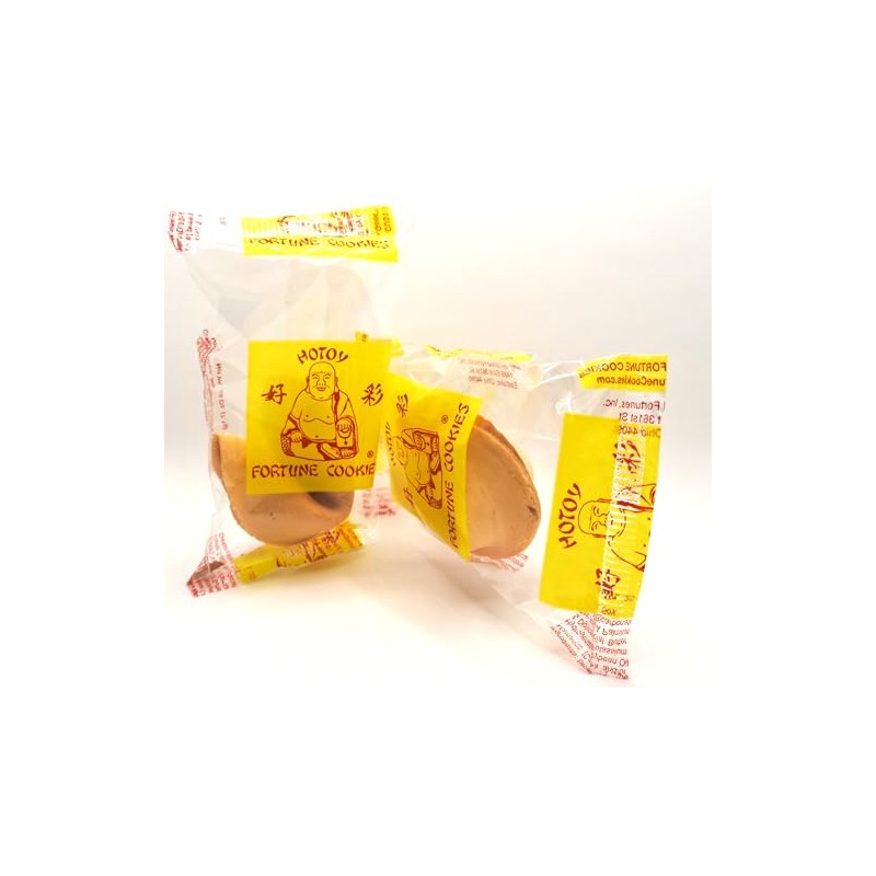 Hotoy Premium Bulk Fortune Cookies (100) Individually Wrapped, Fresh Cookies,