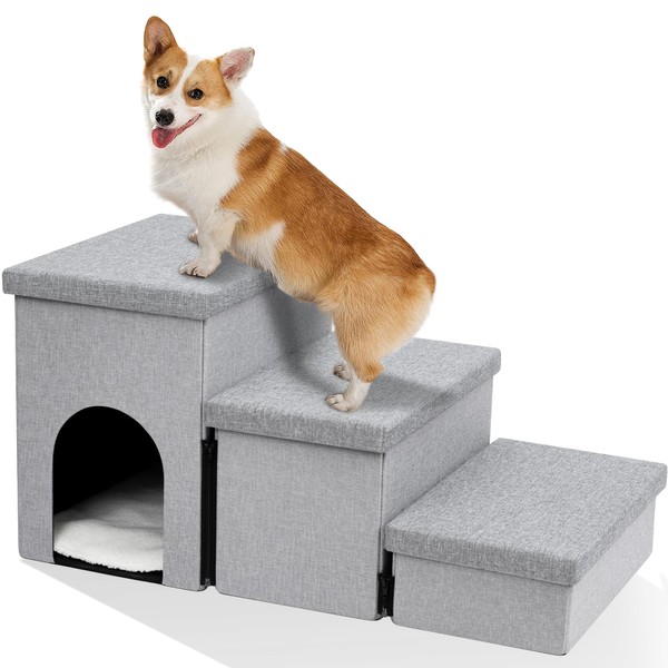 Dog Stairs for Small Dogs, Foldable Dog Steps for Couch