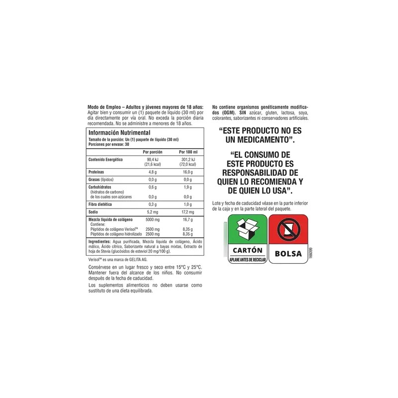 Youtheory Colágeno Líquido 5,000 Mg 30 Paquetes Ctcf1