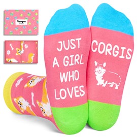 HAPPYPOP Corgis Gifts for Girls - Girls Corgis Socks, Corgis Christmas Gifts, Funny Dog Socks for Kids, 4-6 Years Old