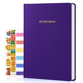 WEMATE Recipe Book to Write in Your Own Recipes, Hardcover Blank Recipe Books with 168 Pages, 6" x 8" Recipe Journal for Family, Blank Cookbook to Organize Your Recipes, Cooking Gifts, Purple