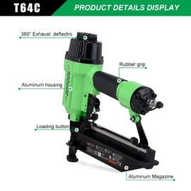 DOTOOL Finish Nailer 16GA 1-inch to 2-1/2-inch Finish Nails Pneumatic Nail Gun with Tool-Free Depth Adjust