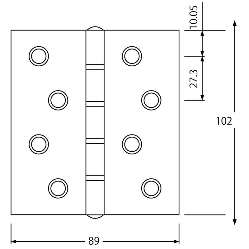 Best 110 Noiseless Hinge 2.5x102x89mm Hairline 0150-030