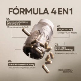 Nad + Suplemento Nicotinamida Resveratrol 180 Capsulas Zeiör