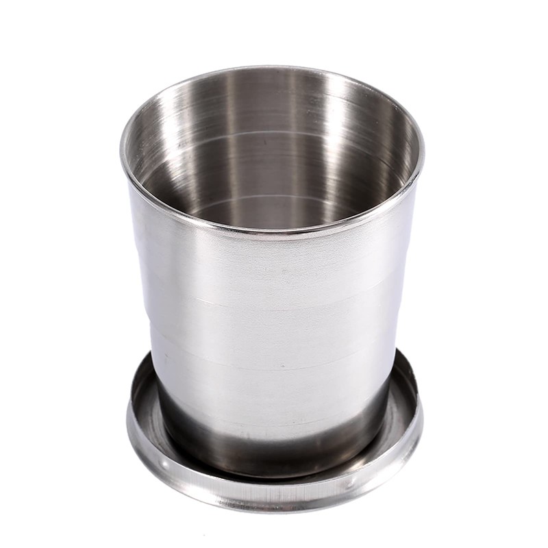 Asixx Stainless Steel Folding Cup, Extendable Cup, Outdoor, Small, Lightweight,