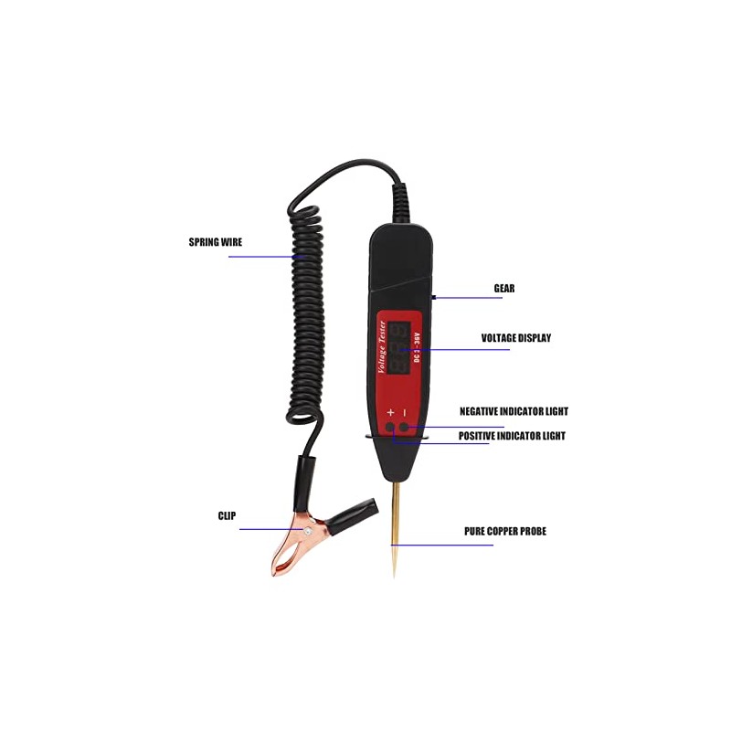 Acouto Probador de Circuito Led Digital Automotriz Dc 3-36v