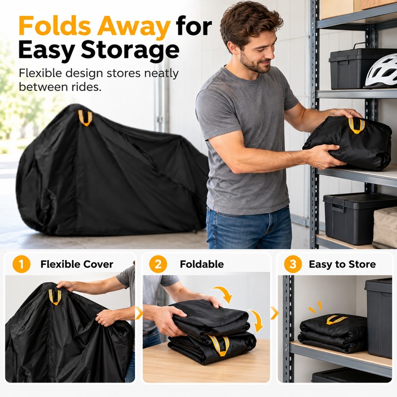 Waterproof Bicycle Cover for Outdoor Storage – 210T Full Bike