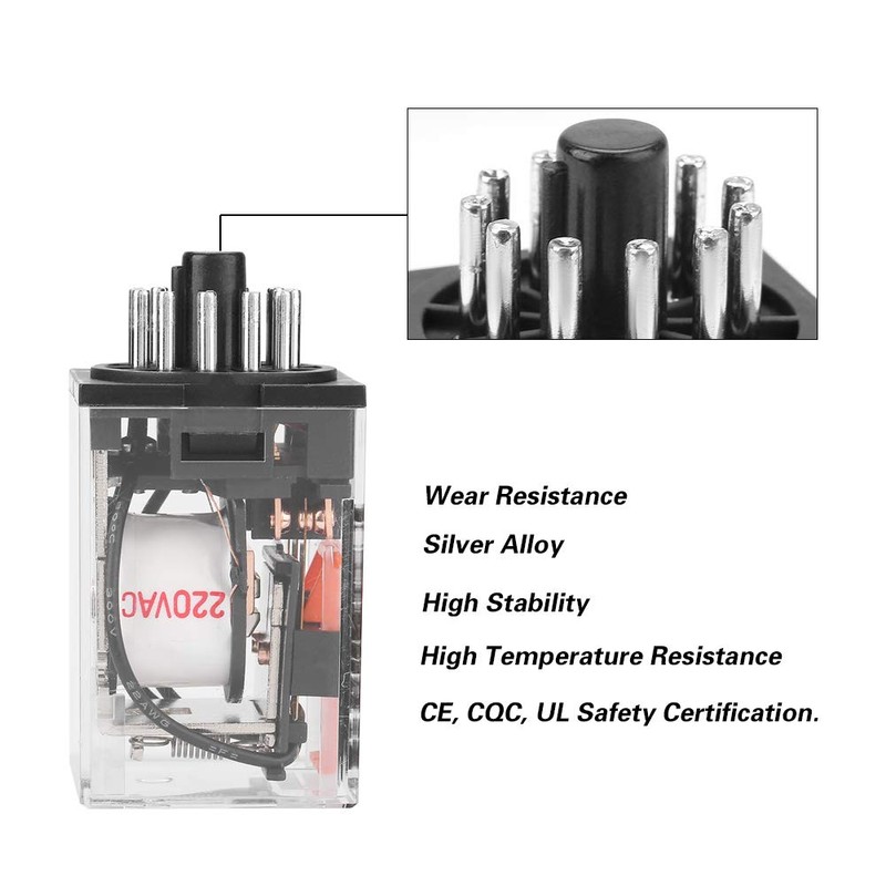 AC 220V Electric Relay Plug In Relays 11 Pins General