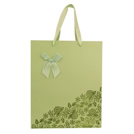 SumacLife 4PCS Mint Flowers and Bow Small Paper Gift Bags Christmas Party Birthday Wedding Shopping Bag