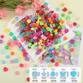 LEGENTLISUR 1400 Pieces 5 Style Star Plastic Craft Beads Mixing Color Pony Bead for Friendship Bracelets Key Chains Jewelry Making Projects