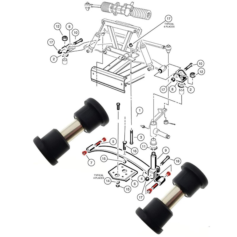 Drive-up Standard/Heavy Duty,Front Leaf Spring Polyurethane Bushing and Sleeve Kit
