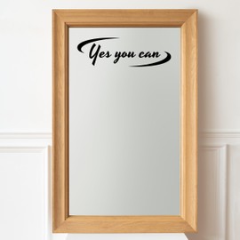 Yes You Can Words of Inspiration Decor - Yes You Can Sign Inspirational Mirror Decal - Stickers Motivational Cursive Sign Yes You Can