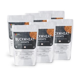 Organic Buckwheat Groats by Newa Nutrition. NON - GMO, Gluten Free, Vegan and Organic. Keto and Paleo Friendly 6 Pack (1 LB each)