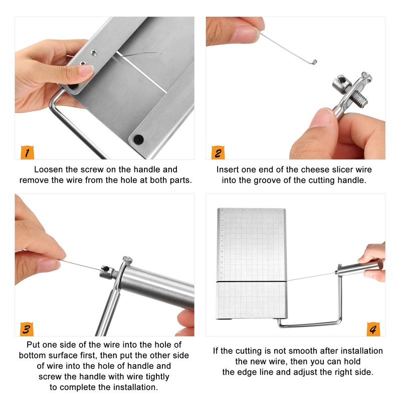 WarmHut Cheese Slicer Wire Cutter, Stainless Steel Cheese Cutter Board
